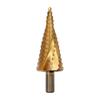 4-32mm Triangle Shank Titanium Spiral Flute Step Drill Bit, 4241 Material, Multi-Purpose Tower Drill