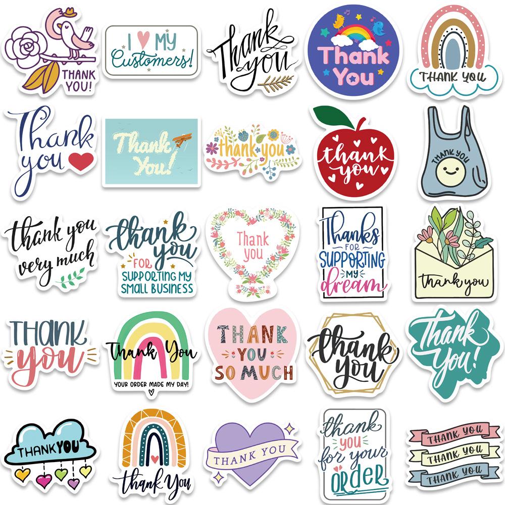 50 Inspirational Thank You Stickers Decorate The Suitcase Notebook Waterproof and Not Repeating Stickers