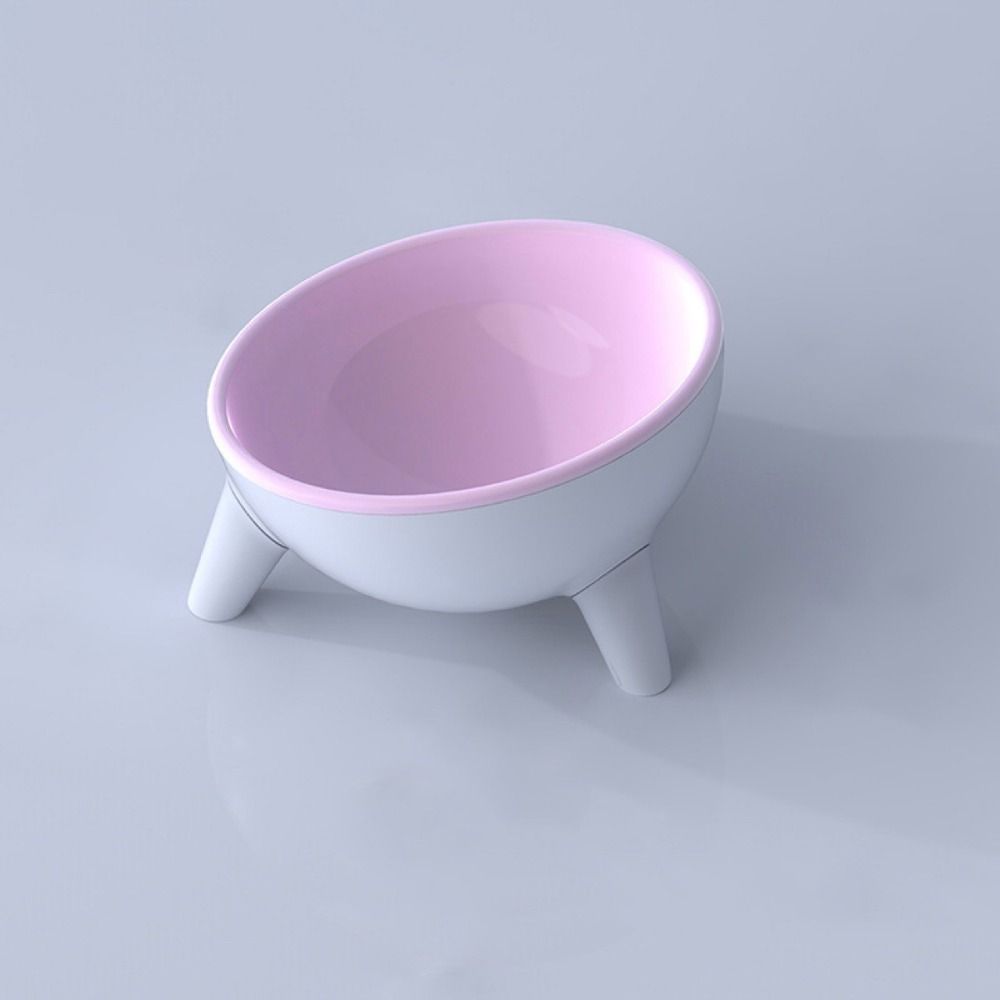 Anti Slip Pet High Footed Bowl Anti Vomiting Wide Mouth Elevated Pet Feeder Bowl 15° Inclination Triangle Stand