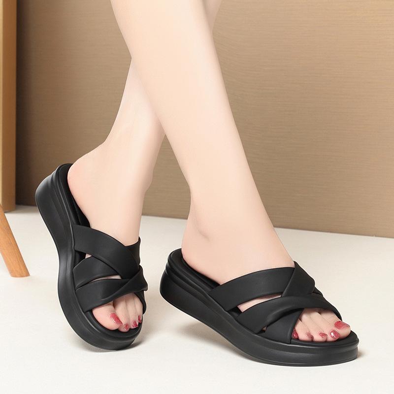 Women's New Summer Outdoor Waterproof Platform Shoes For Women Middle-Aged Women's Skirt With Flip Flops Comfortable Fashion