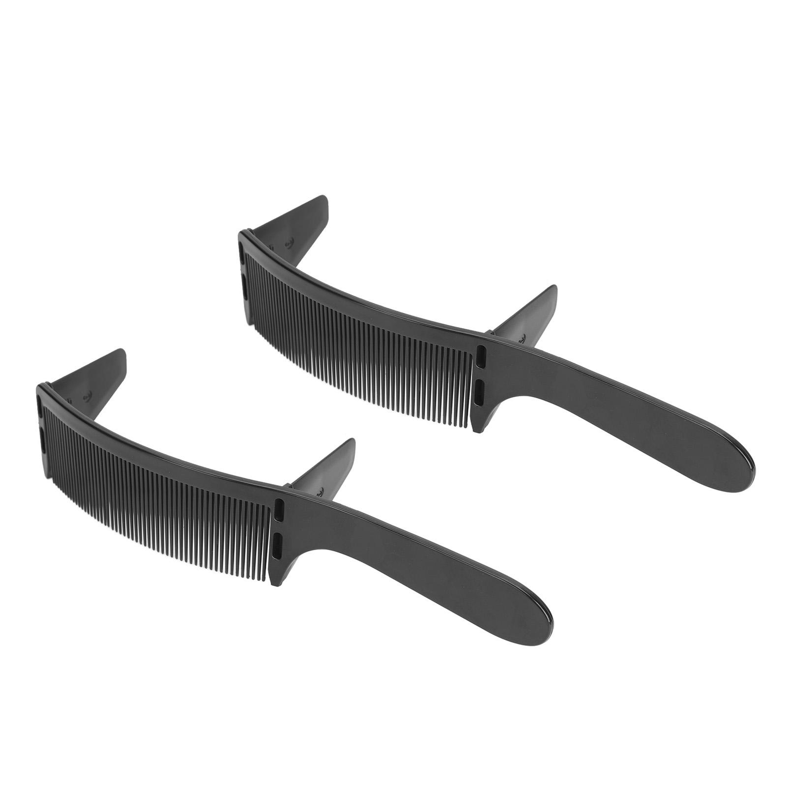 

2Pcs Curved Barber Comb Adjustable Professional Positioning Comb Hair Cutting Styling Tool