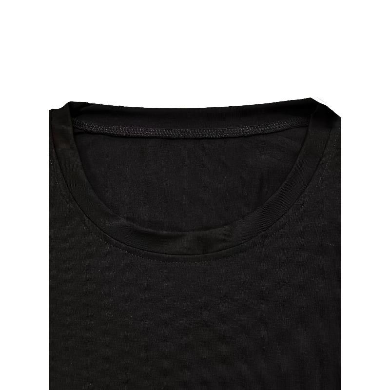 European Sizes Men's Casual Trendy Alphabets Graphic Print Comfortable Crew Neck Short Sleeve T-shirts, Summer Top Tees