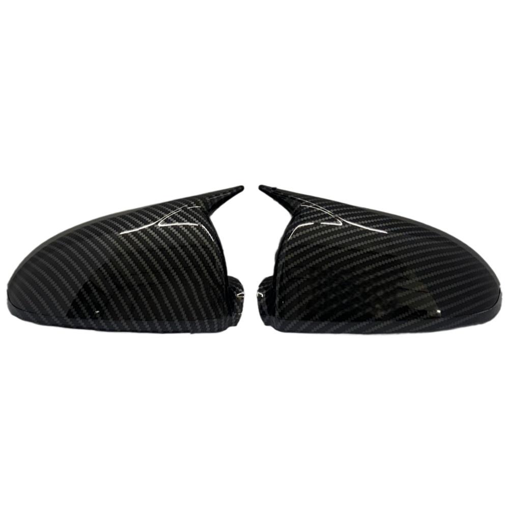 Pour Mercedes Benz Smart Fortwo W451 2008-2014 Cache de rétroviseur latéral arrière de voiture Noir Brillant / Aspect Fibre de Carbone Garniture de Boîtier de Rétroviseur
