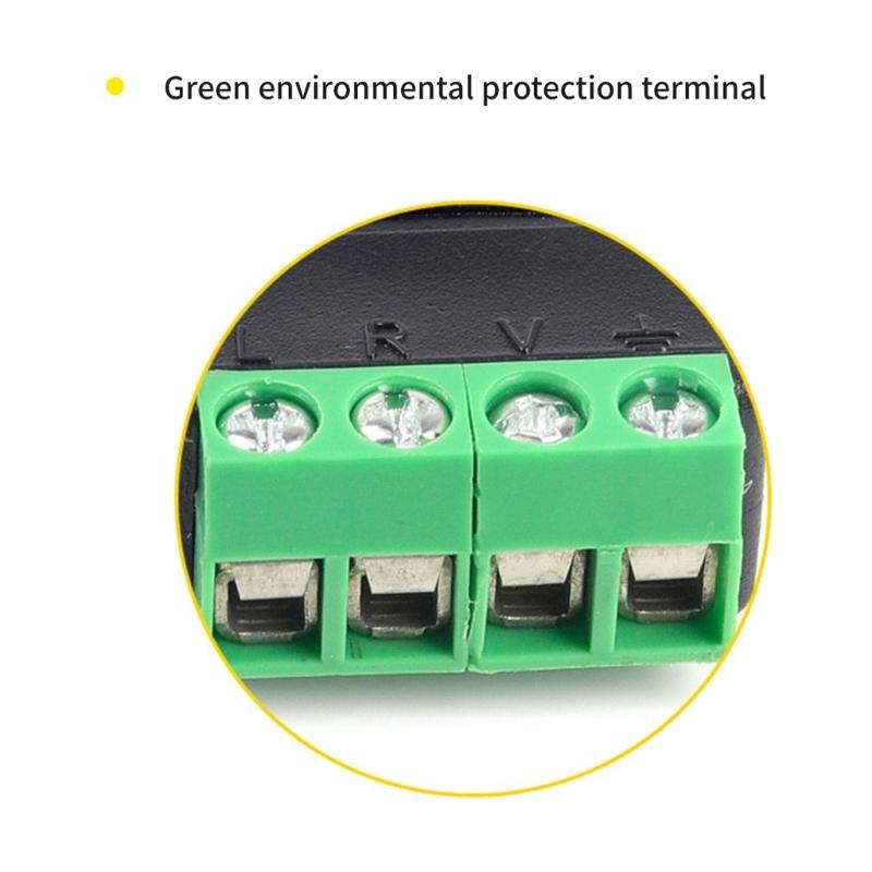 3.5mm Male/Female Terminal Block Connector 3.5mm 4 Pin Stereo Plug Headphone Bolt Screw Solderless Terminal Adapter