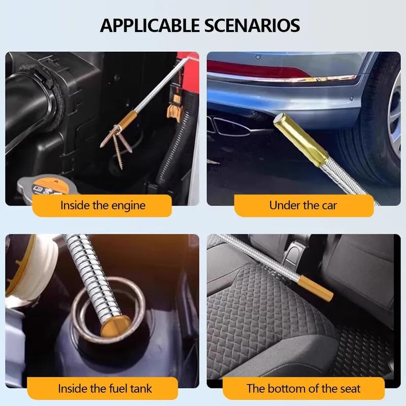 Magnetic Pickup Car Repair Tool Universal Flexible Bendable Spring Extendable Magnetic Pick Up Tools Magnet Stick Hand-held Tool