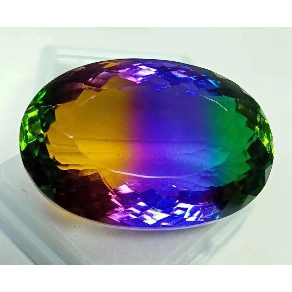 Fabulous Ametrine Bi-Color Natural Oval Cut 72+ Ct Loose Gemstone