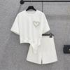 Beautiful Casual Sports Suit for Women In Summer, Fashionable Age-reducing Style, Short-sleeved Shorts, Two-piece Set, Fashionable