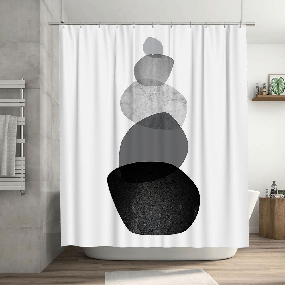 Abstract Black White Shower Curtain Modern Art Minimalist Bathroom Decor Washable Fabric Liner Waterproof Home Textile