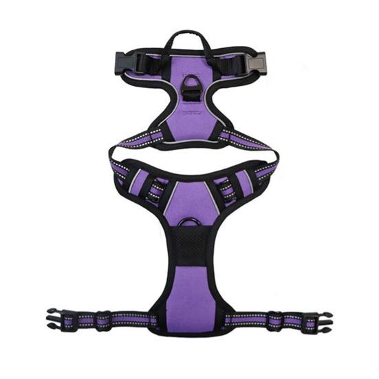 Dog Harness with Handle Breathable Adjustable Padded Dog Harness Reflective No Pull Dog Harness with Front Clip for Walking Training Hunting