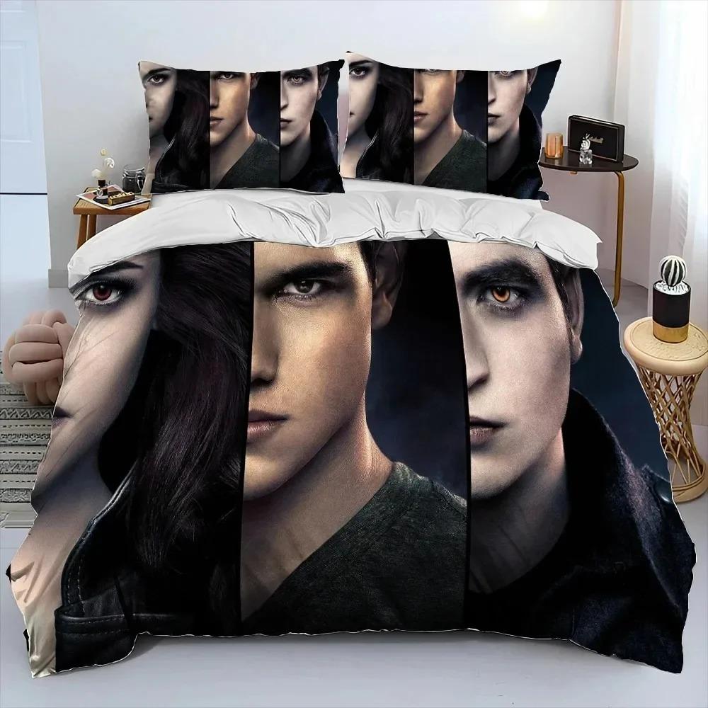 3D The Twilight Saga HD Printed Comforter Bedding Set,Duvet Cover Bed Set Quilt Cover Pillowcase,king Queen Size Bedding Set Boy