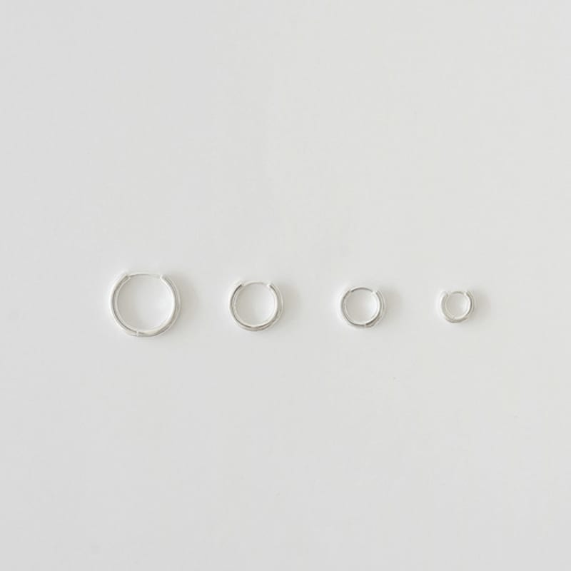 Modernlike Silver 925 One-sided / Classic Ring One-touch Earrings