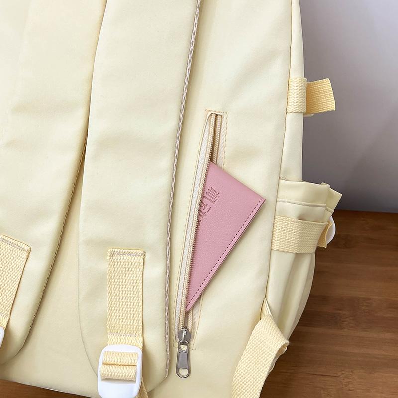 College Style Student Schoolbag Solid Color Women's Backpack Large Capacity Backpack