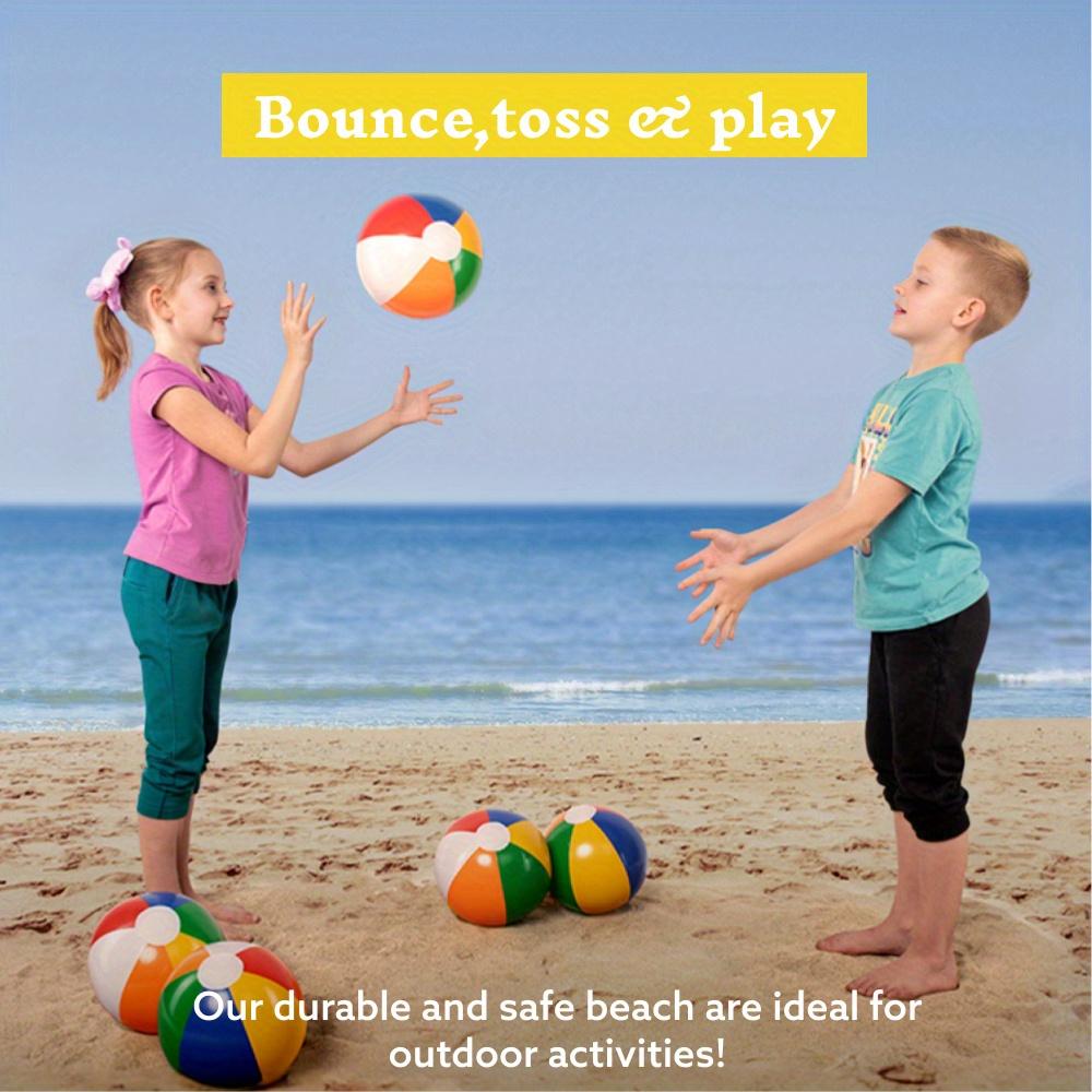 Rainbow Beach Balls(12 Pack) Inflatable Swimming Pool Playthings designed for Warm Season Water Games Children Birth Date Celebration Supplies