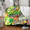 1pc Blanket Plants vs. Zombies Print Design, Lightweight Blanket for Sofa, Bed- Soft &Warm, Gift for All Seasons like Christmas, Halloween