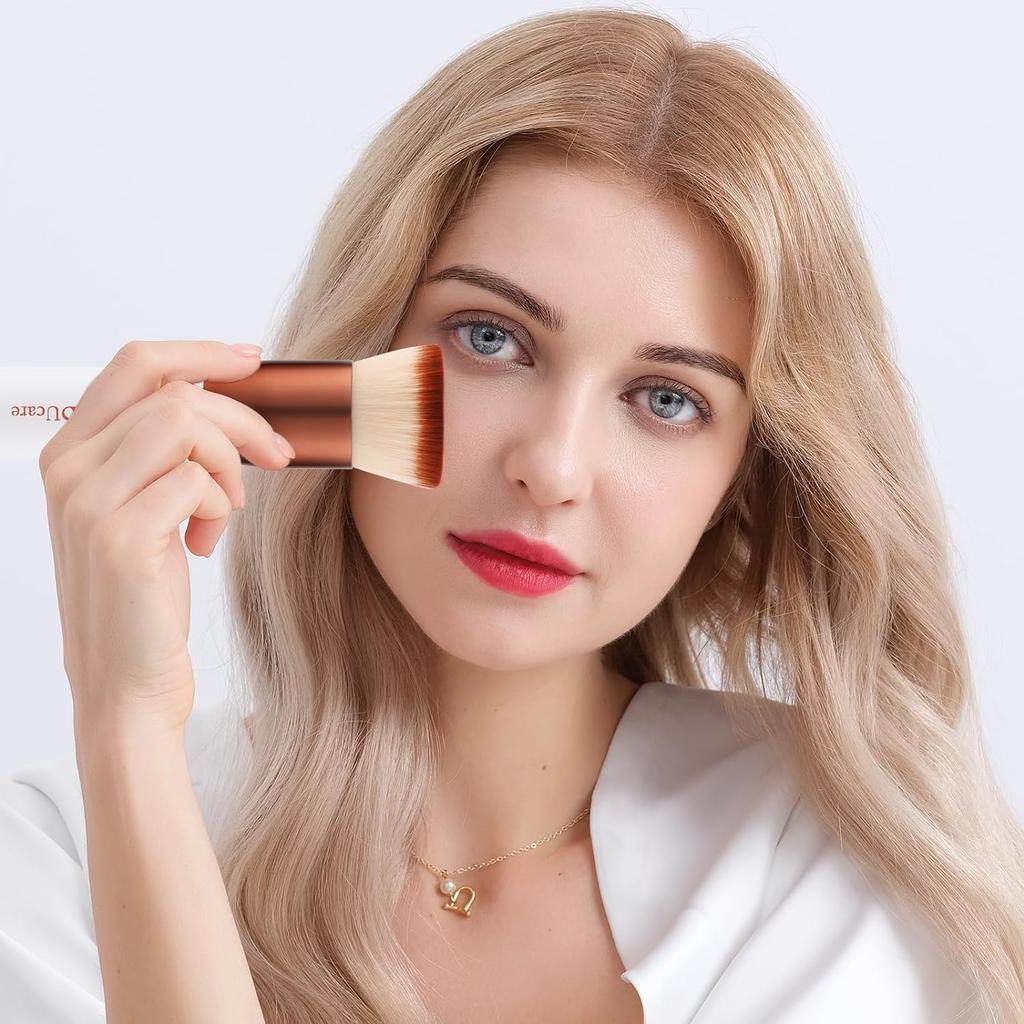 DUcare Foundation Face Concealer High Quality Round Makeup Easy to Use Flat Top White Brush, Brush, Brush, Taklon, Popular, Brush, Type,