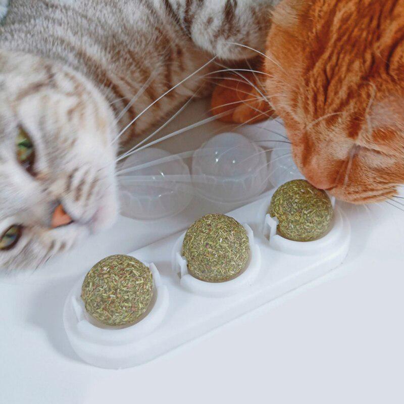 Buy 3pcs Catnip Ball Set Selfadhesive Rotated Catnip Silvervine Lick