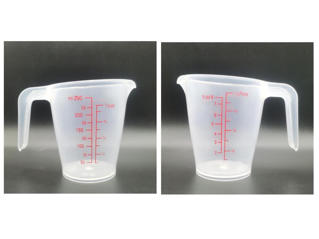250ml/500ml/1000ml Graduated Plastic Measuring Cup | 1L/1.5L/2L Lab & Baking Measuring Cups