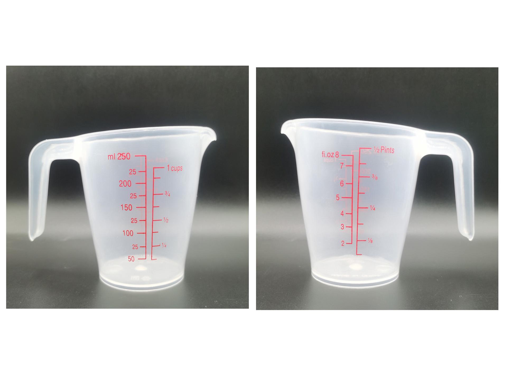 250ml/500ml/1000ml Graduated Plastic Measuring Cup | 1L/1.5L/2L Lab & Baking Measuring Cups 250 ml