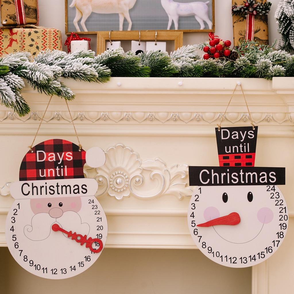 Delightful Wooden Christmas Calendar With Cheerful Snowman And Santa Hat Design