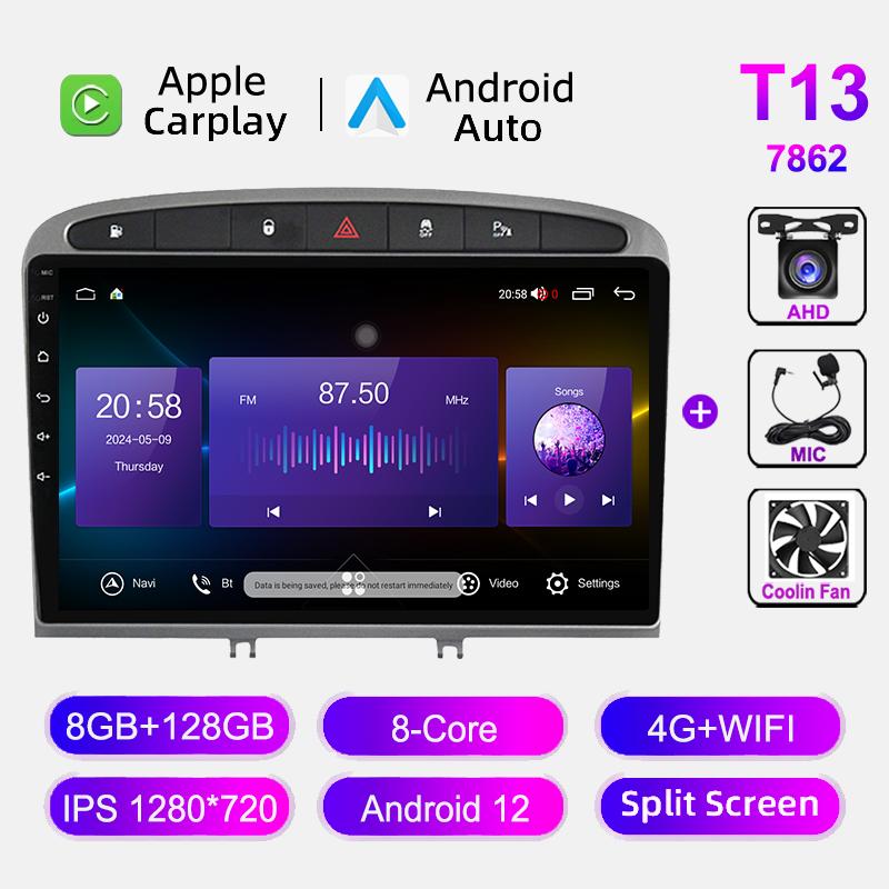 Car Radio For Peugeot 408 2012-2020 For Peugeot 308 T7 2007-2015 Carplay Multimedia Video Player Navigation GPS Touch Screen HU