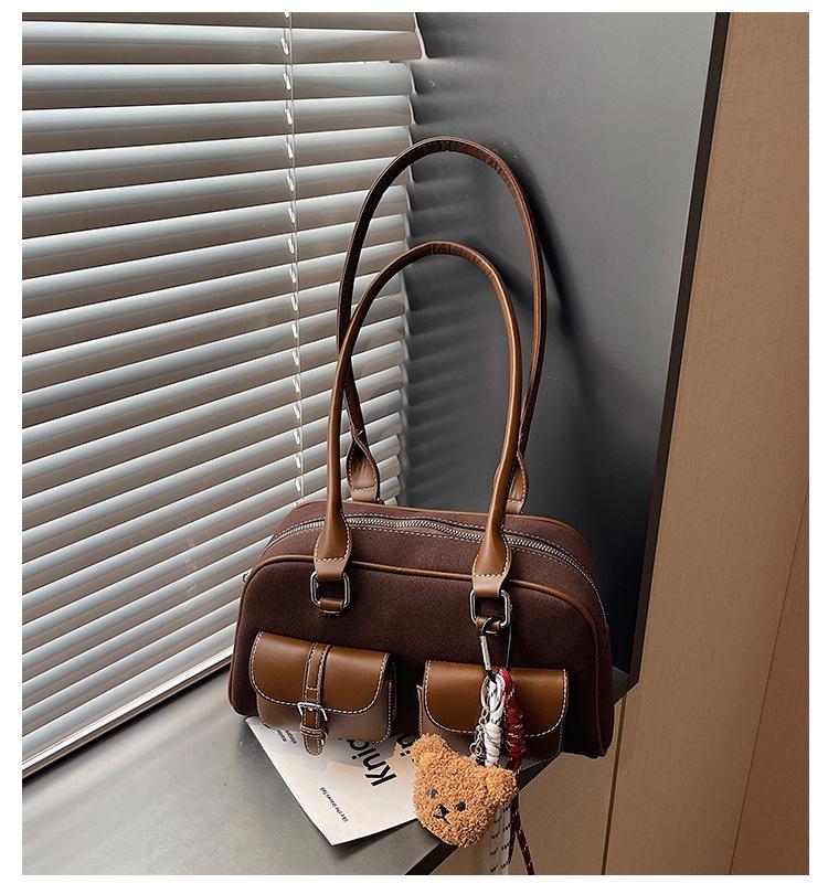 Wiosna 2025 Retro Koreański Modny Damski Dużej Pojemności Torba Tote Pod Pachę Torba Bowlingowa