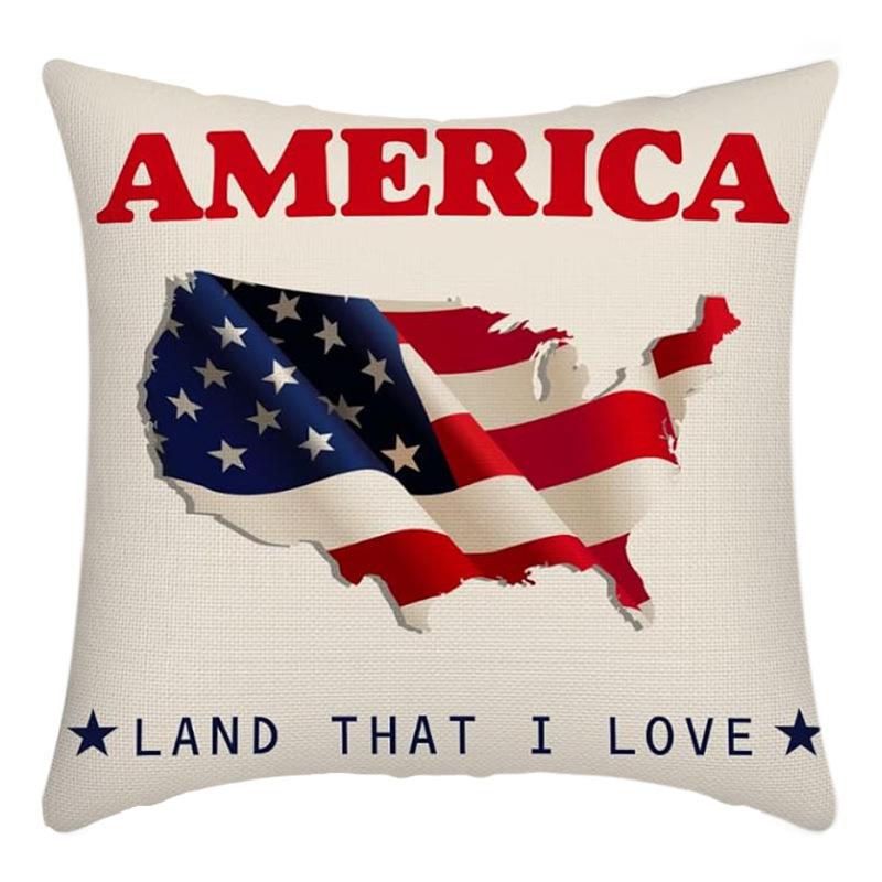 New Independence Day Cushion Pillow Cover Nordic Linen Pillow Cover