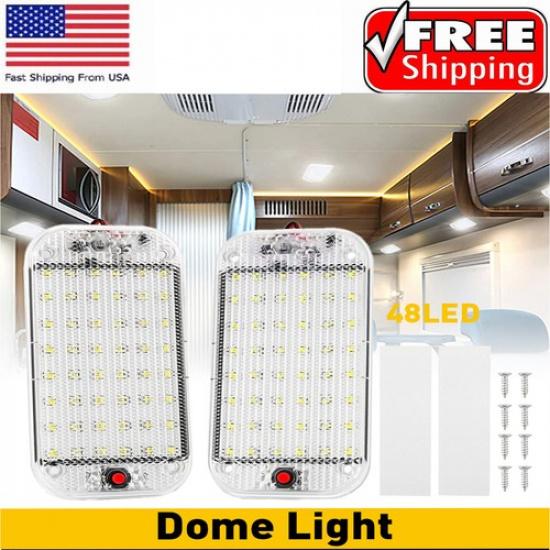 2 Pack 12V Led RV Ceiling Dome Light RV Interior Lighting for Trailer Camper USA