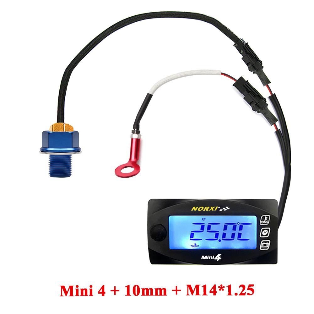 Motorcycle MINI 4 DUAL TEMP METER oil temp gauge cylinder temperature voltage time For cb500x nmax125 XMAX250 300