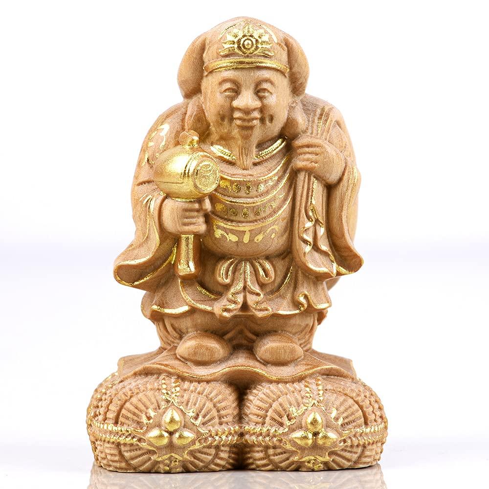 Hanro Art Sculpture Buddha Statue, Daikokuten, One of the Seven Lucky Gods, Brings Good Fortune (6cm high x 3.5cm wide x 3cm deep), Promotes Business