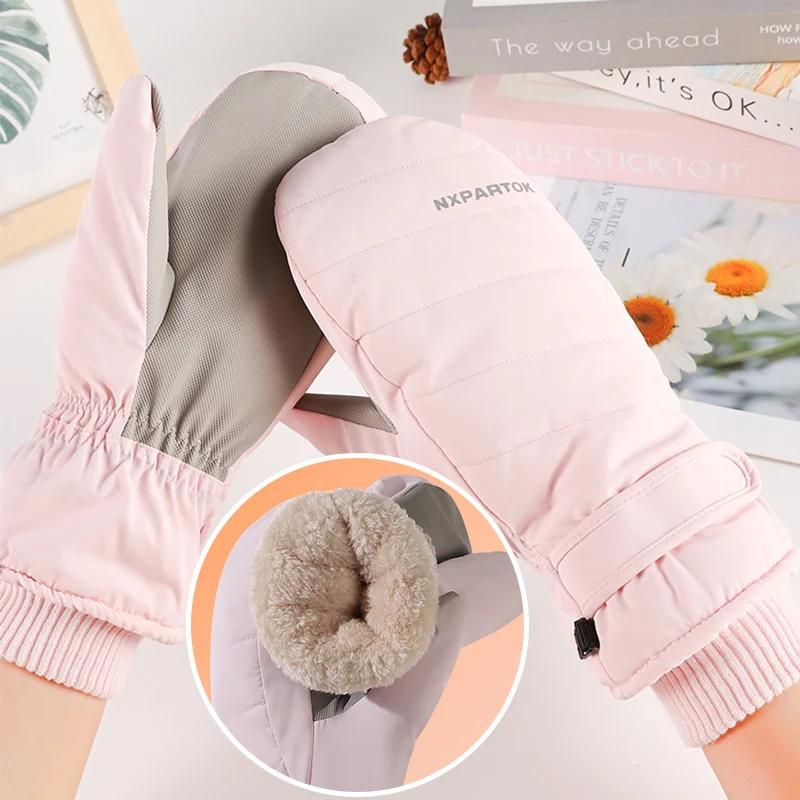 Winter Warm Ski Gloves Waterproof Anti Slip Windproof Thermal Fleece Lining Snow Gloves for Outdoor Sports Anti-skid Mittens