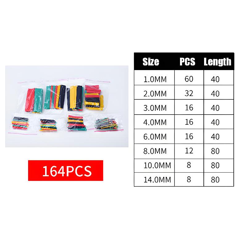 

And Black Sizes With Storage Box DIY Electrical Repair Heat Shrink Tube Set For Wire Cable Insulation Protection Assorted Colors