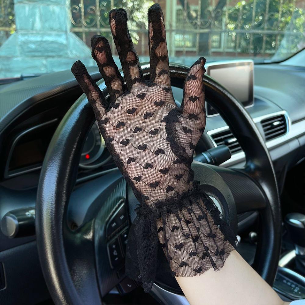 Highly Elastic Lace Gloves Touch Screen Sunscreen Gloves Hot Sale Riding Driving Gloves  Summer