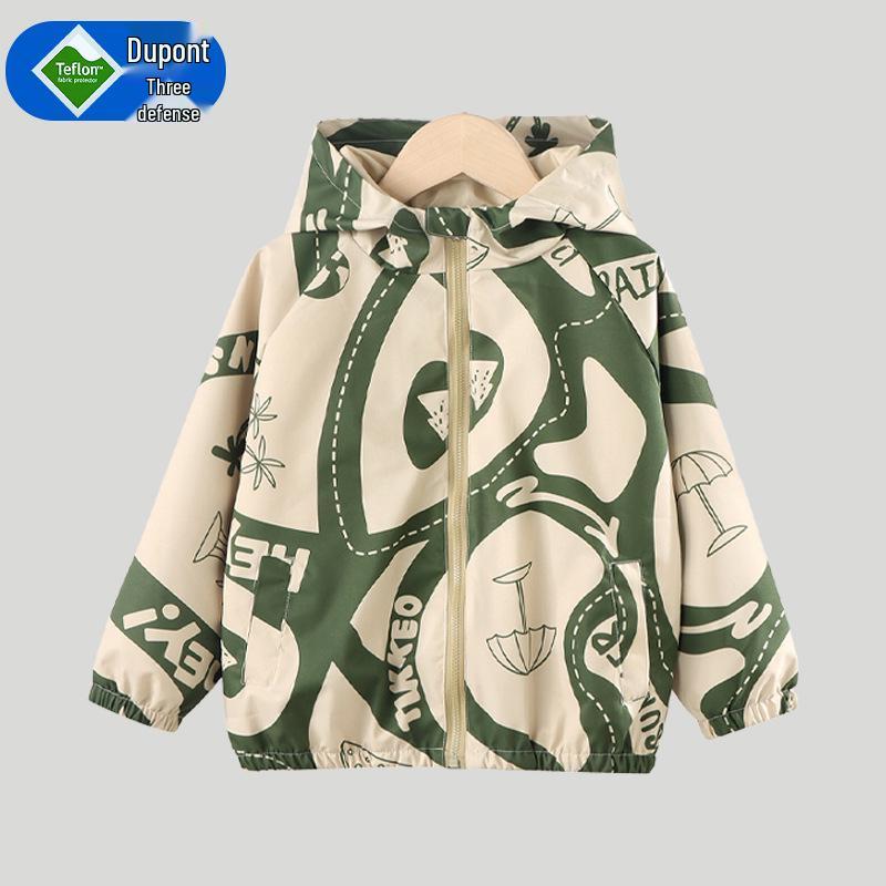 

Детская водонепроницаемая куртка-ветровка с капюшоном для мальчиков и девочек - уличная куртка для походов, модный кардиган на весну/осень. Size 100