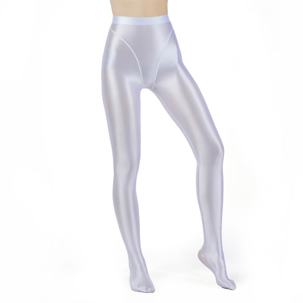 Dames Metalliske Falske Todelte Tights Høy Midje Yoga Fitness Leggings