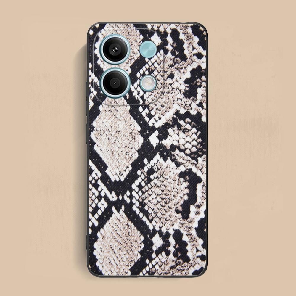 Luxury Snake Skin Texture Phone Case for Xiaomi Redmi Note 14 13 12 11 S Pro Plus 4G 5G Colorful Printing Cover Cover Cellphones