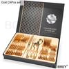 BORREY 24dílná sada nerezových příborů růžově zlatá příbory zlaté příbory jídelní sada nádobí západní jídelní sada nádobí