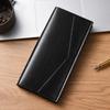 Men’s PU Leather Long Wallet RFID Card Holder Zipper Coin Pocket Multiple Card Slots ID Photo Holder Bifold Wallet Large Capacity Slim Purse