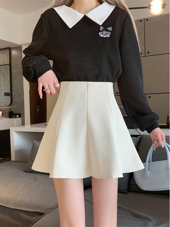 2026 Summer Women's High Waist Plus Size Anti-Exposure A-Line Black Bodycon Skirt