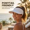 Sun Visor Hat: UPF 50+ Wide Brim Lightweight Breathable Packable Visor - Open Top Ponytail Friendly Summer UV Protection for Women Beach Golf Travel