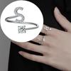 Zircon Initial A-Z Letter Ring For Women Metal Adjustable Opening Ring Name Alphabet Female Wedding Gift Anillos Mujer