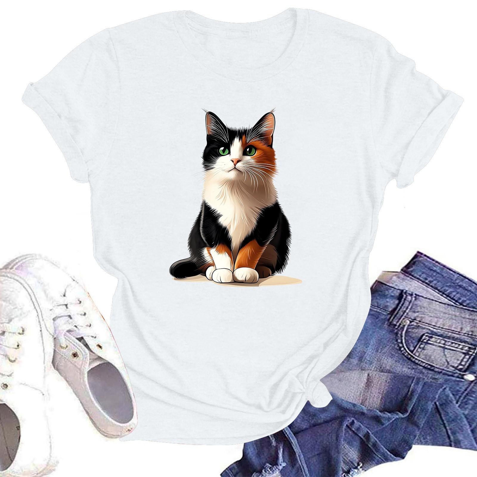 

Женская модная футболка с круглым вырезом и коротким рукавом, пуловер XL белый