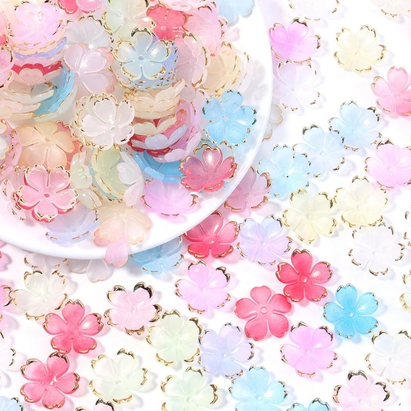 Acrylic Flower Base Featuring Gold Trim for Hair Accessories and Beading Creations In Various Styles