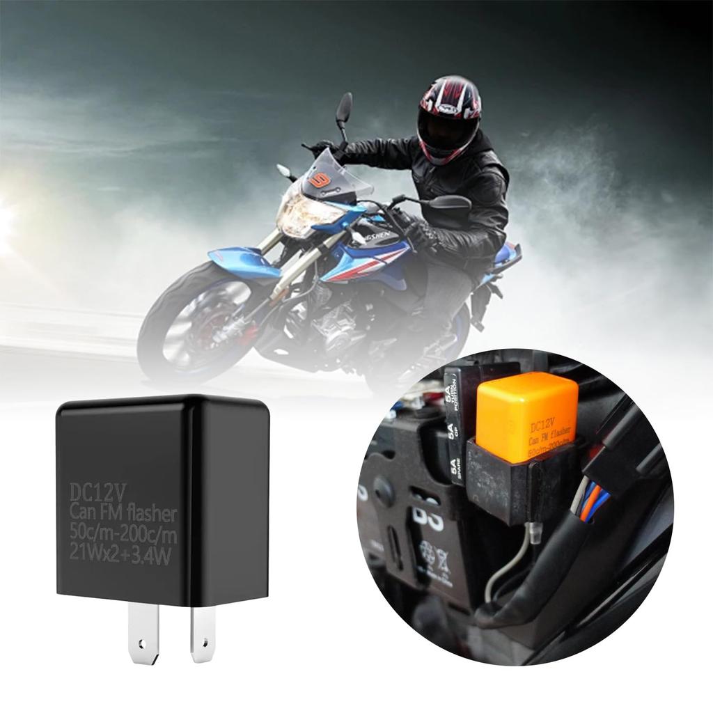 YFFSFDC Turn Signal Relay for Motorcycles, 12 V, 2 Pins, IC Relay, High Flush