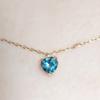 Atelier Rametto London Blue Topaz 7 Stone Natural Stone Necklace Heart Box Cute Ribbon Red London Blue Blue Rose Quartz Amethyst, Peridot, Citrine,