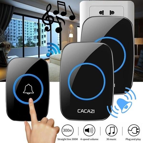 300M Wireless Door Bell Doorbell Waterproof Wall UK Plug In Loud Chime LED Home