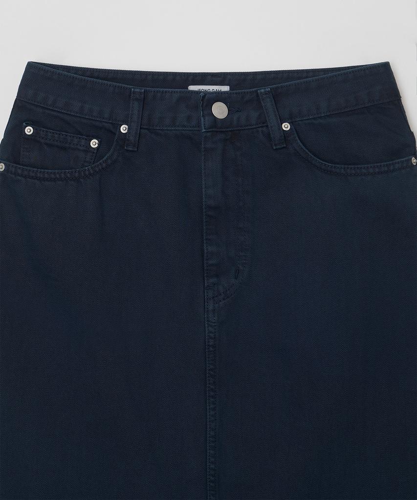 Jeonggamseutyudio Pigment Dyed Denim Long Skirt_2 Color