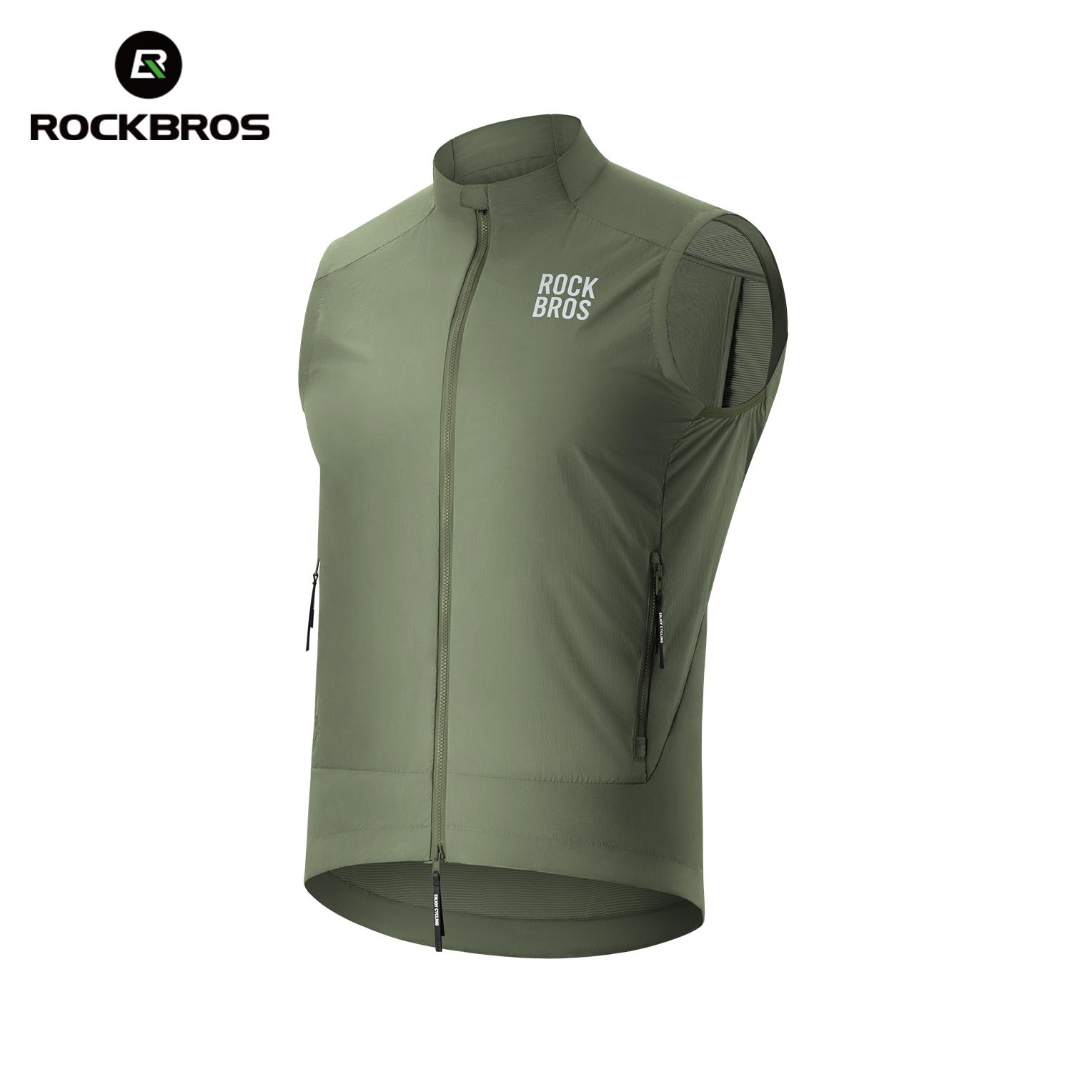 ROCKBROS Cycling Vest Lightweight Windproof Sunscreen Cycling Vest Moisture Absorption Spring Autmn Bicycle Vest Jackets S