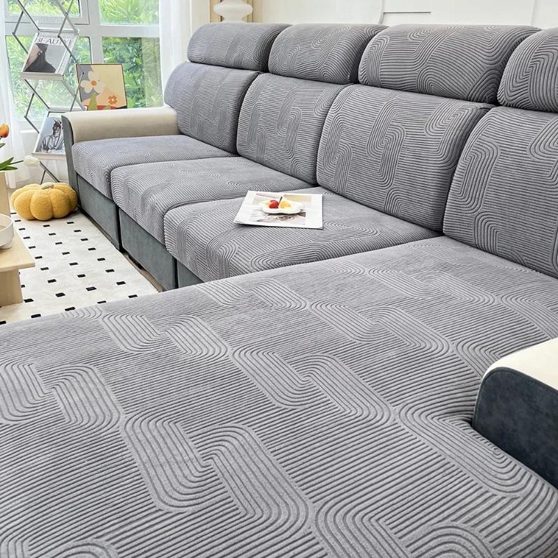 Jacquard Sofa Sectional Cover Elastic Sofa Cover Furniture Protector For Pets Washable Removable Sofa Seat Cushion Slipcover