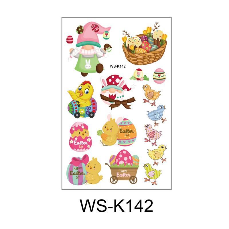 Cross Border Easter Party Egg Tattoo Sticker Waterproof Holiday Children's Cartoon Rabbit