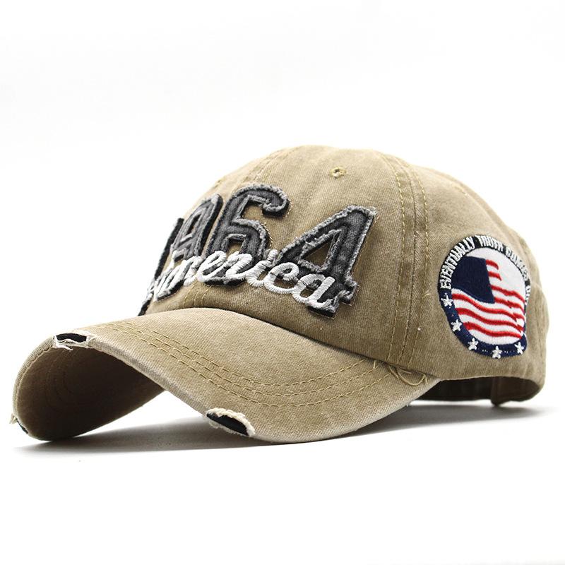 2021 Baseball Cap 1964 Embroidery America Washed Denim Vintage Washed Cotton Summer Male Outdoor
